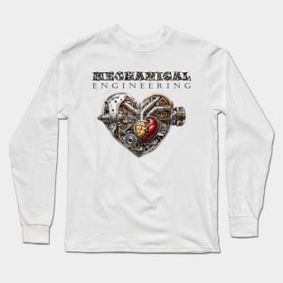 Mechanical Engineering - Heart Shape [Black Text Version] Long Sleeve T-Shirt